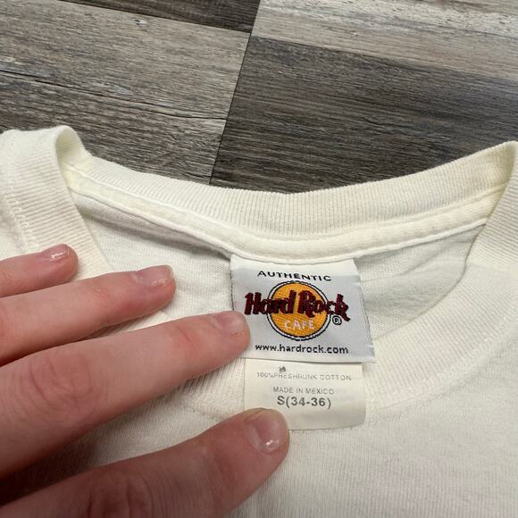 Vintage 90s Hard Rock Cafe Maui Hawaii Ukulele White Mens Small Destination Tee - Picture 5 of 9